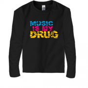 Дитячий лонгслів Music is my drug