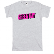 Футболка Green day розовый логотип