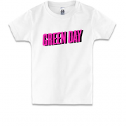 Детская футболка Green day розовый логотип