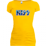 Подовжена футболка KISS з гуртом