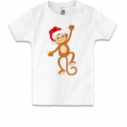 Детская футболка Новогодняя обезьяна с бананом