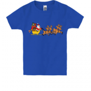 Детская футболка Санта везет подарки