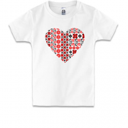 Дитяча футболка Вишиванка у вигляді серця