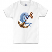 Детская футболка с дельфинчиком на якоре