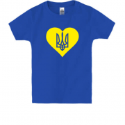 Детская футболка с гербом Украины в сердце
