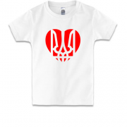 Дитяча футболка з гербом України в сердце (2)