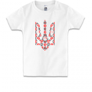 Детская футболка с гербом Украины в виде вышиванки