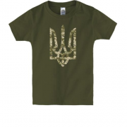 Детская футболка с пиксельным гербом Украины