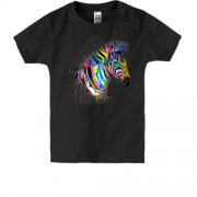 Детская футболка с разноцветной зеброй