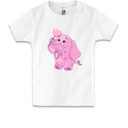 Детская футболка с розовым слоником