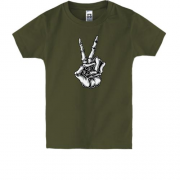 Дитяча футболка з рукою скелета PEACE