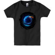 Детская футболка с синей планетой