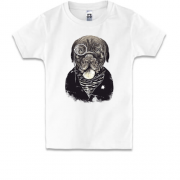 Детская футболка с собакой в монокле