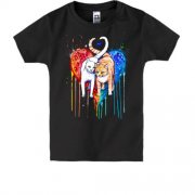 Детская футболка с влюбленными котиками