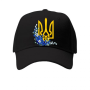 Кепка з гербом України в квітах
