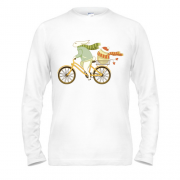 Чоловічий лонгслів Кролик на велосипеді