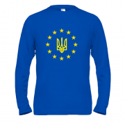 Чоловічий лонгслів з гербом України - ЄС