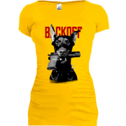 Подовжена футболка Backoff - пес з пістолетом