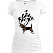 Подовжена футболка I love my beagle