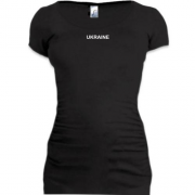 Подовжена футболка Ukraine (міні напис на грудях)
