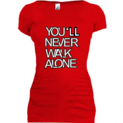 Подовжена футболка You'll Never Walk Alone