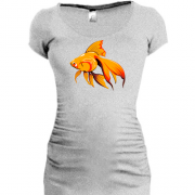 Подовжена футболка з ілюстрацією золотої рибки