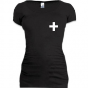 Подовжена футболка з хрестом - розпізнавальним знаком ЗСУ (міні)