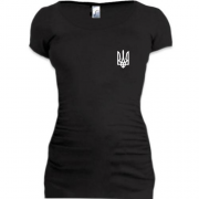 Подовжена футболка з міні гербом України на грудях (2)