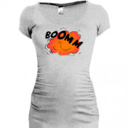 Подовжена футболка з написом "BOOM"