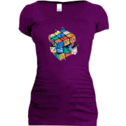 Подовжена футболка з динамічним кубиком Рубика