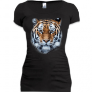 Подовжена футболка з тигром