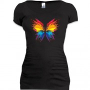 Подовжена футболка з яскравим метеликом