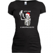 Подовжена футболка зі скелетом Christmas selfie