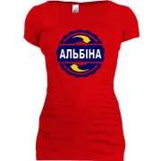 Подовжена футболка з ім'ям Альбіна в колі