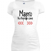Подовжена футболка з написом "Марго все вирішує сама"