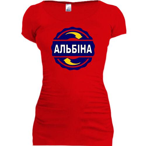 Подовжена футболка з ім'ям Альбіна в колі