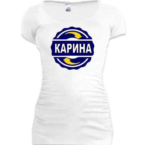 Подовжена футболка з ім'ям Карина в колі